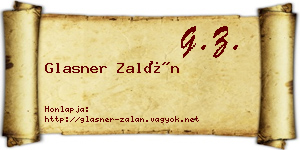 Glasner Zalán névjegykártya