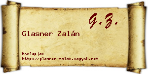 Glasner Zalán névjegykártya